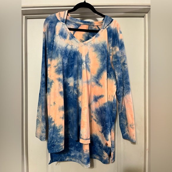 Lane Bryant Livi Activewear Pull On Tie Dye Long Sleeve Hoodie Size 18/20 - Picture 4 of 4